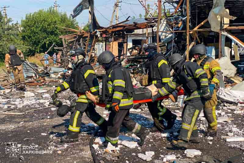 Russian missile strike kills 10 in Ukraine's Kharkiv region