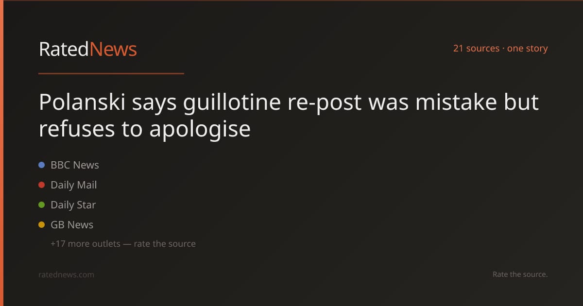 Polanski refuses to apologize for Farage guillotine image
