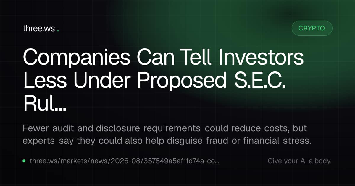 SEC Proposal Could Allow Companies to Disclose Less to Investors