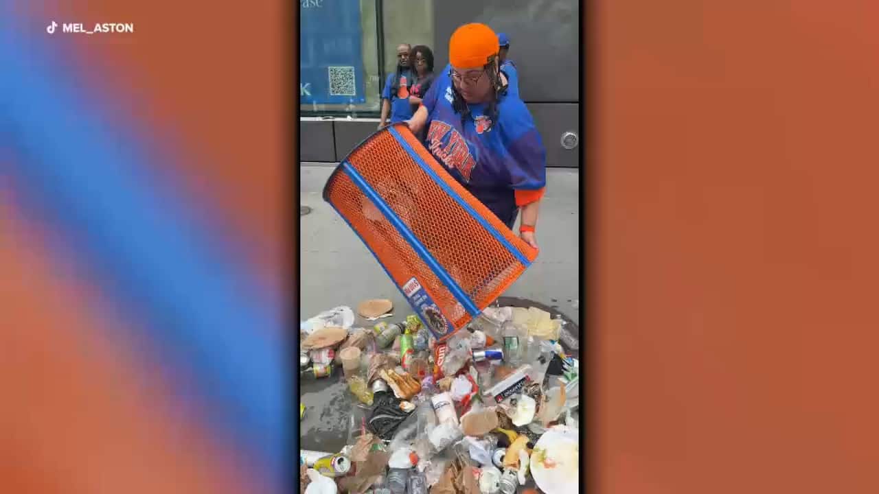 Knicks Fan Fired After Stealing Themed Trash Can
