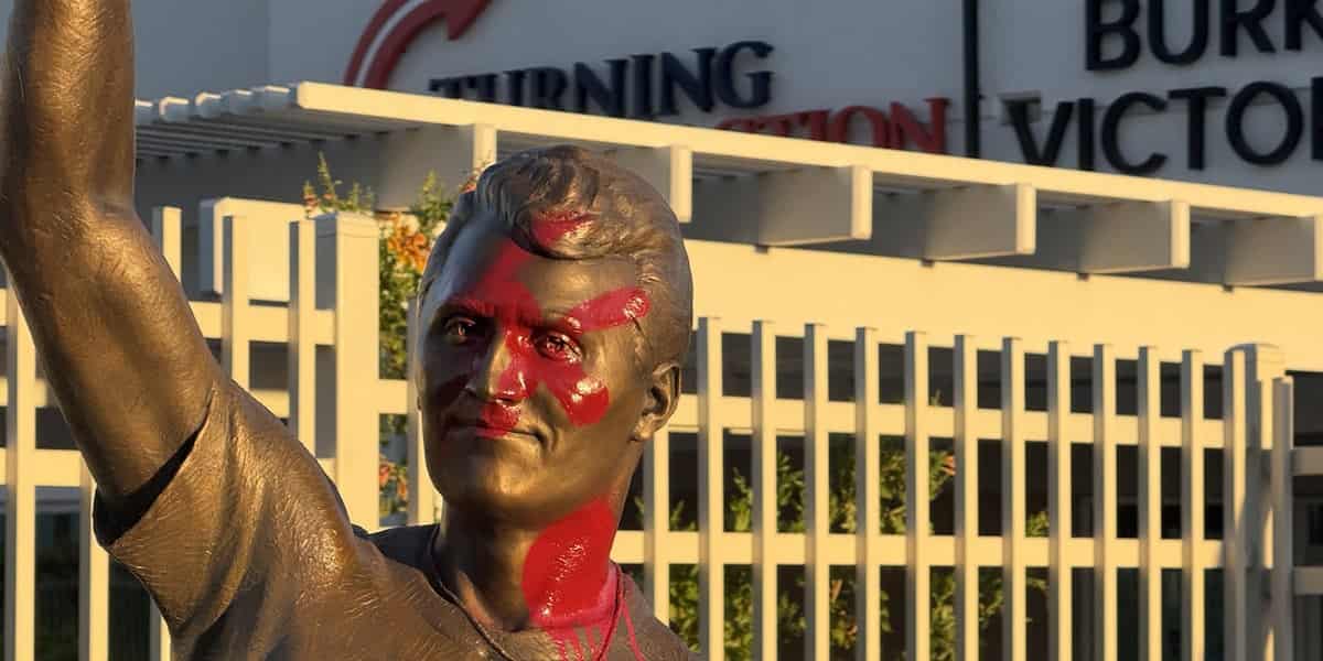 Charlie Kirk statue vandalized at Turning Point USA headquarters