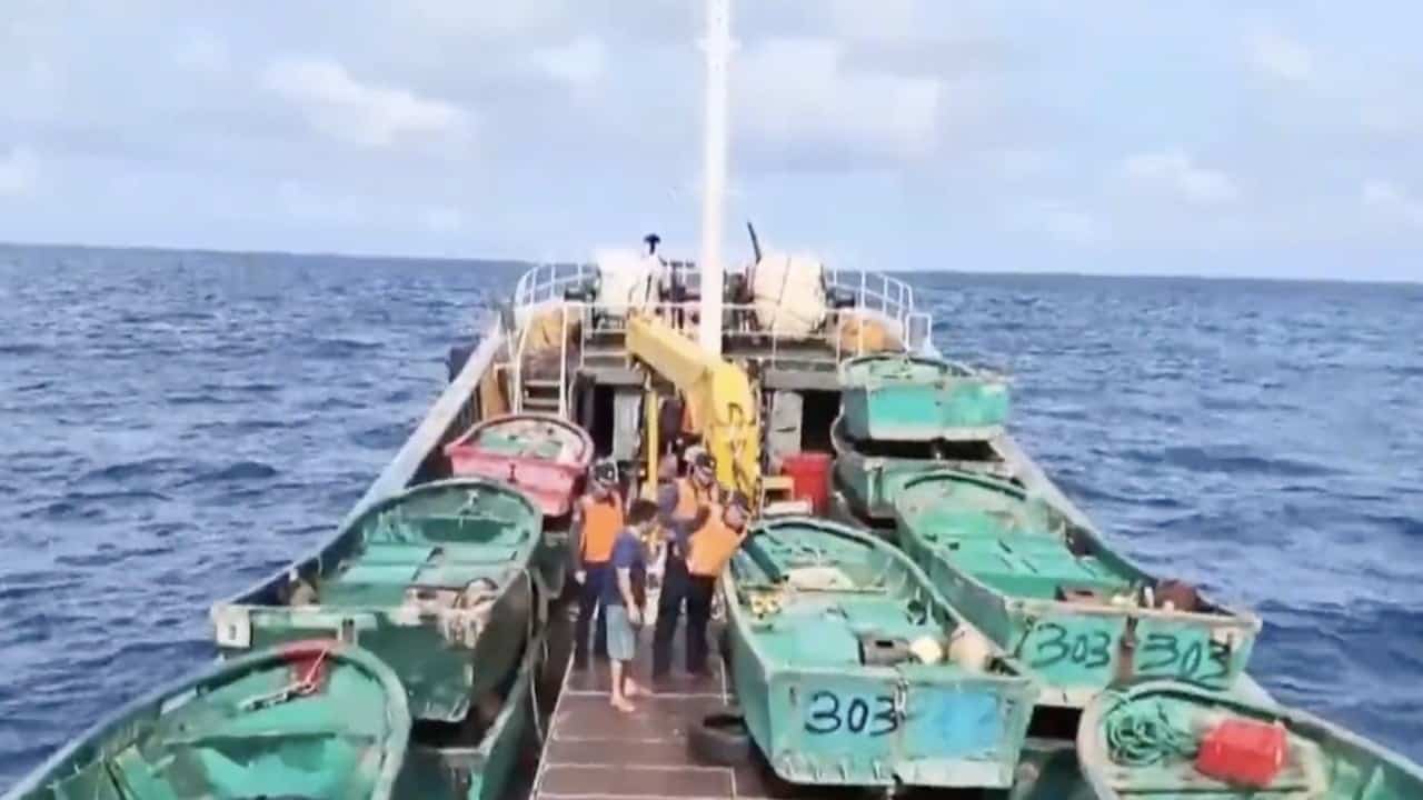 China drills water cannons and drones near disputed South China Sea shoals