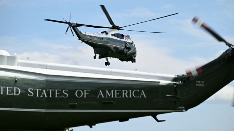 Trump helicopter's close call with passenger jet amid White House building work