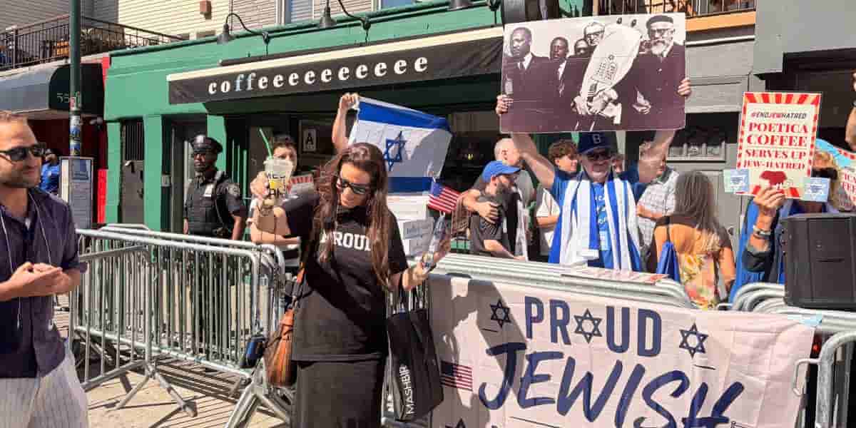 Protesters gather at coffee shop that banned Rep. Dan Goldman over Israel stance