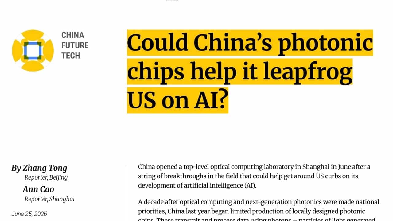 China bets on photonic chips to bypass US AI restrictions