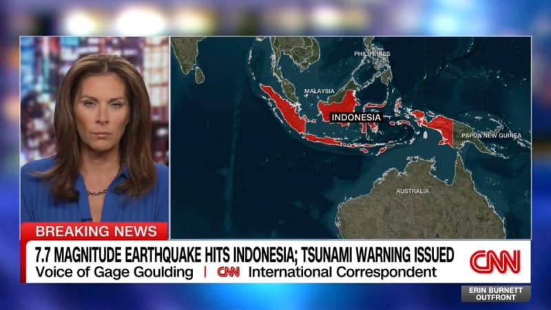 Magnitude 7.7 earthquake strikes Indonesia, killing at least two