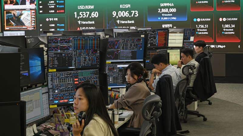 Global stocks tumble as AI-driven volatility returns