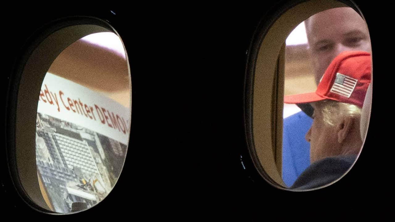 Trump seen with image of apparent Kennedy Center demolition