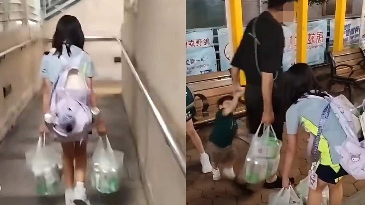 Hong Kong girl filmed carrying beer to be placed in temporary care