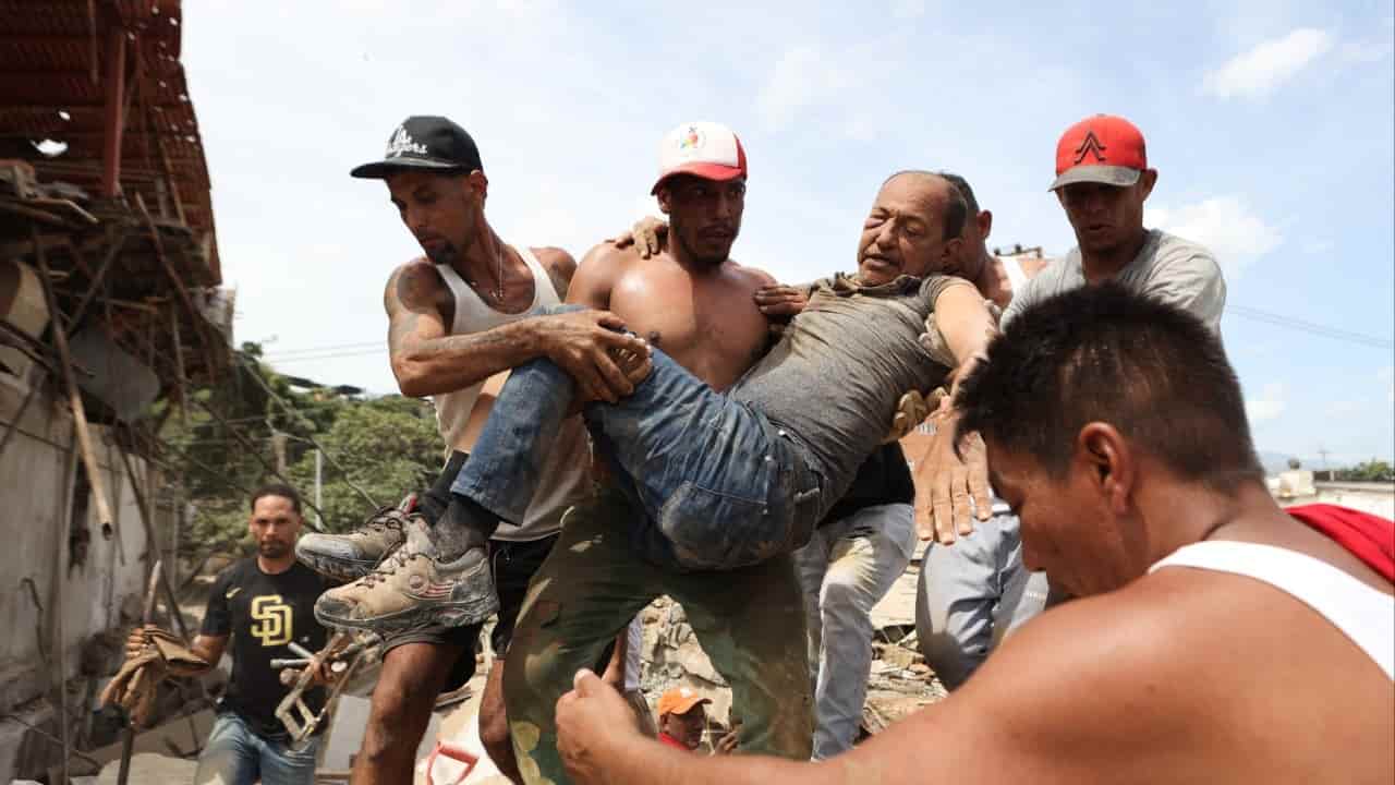 Rescuers search for survivors after major earthquakes hit Venezuela
