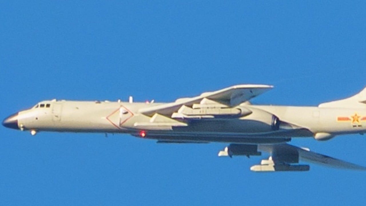 China's H-6K bomber spotted with new jamming pods