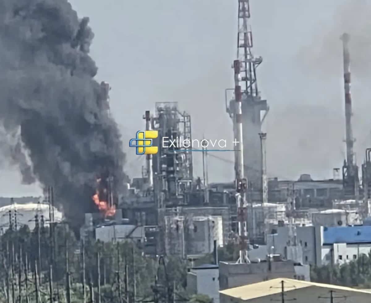 Ukrainian drone strike sparks fire at Russia's Tyumen oil refinery