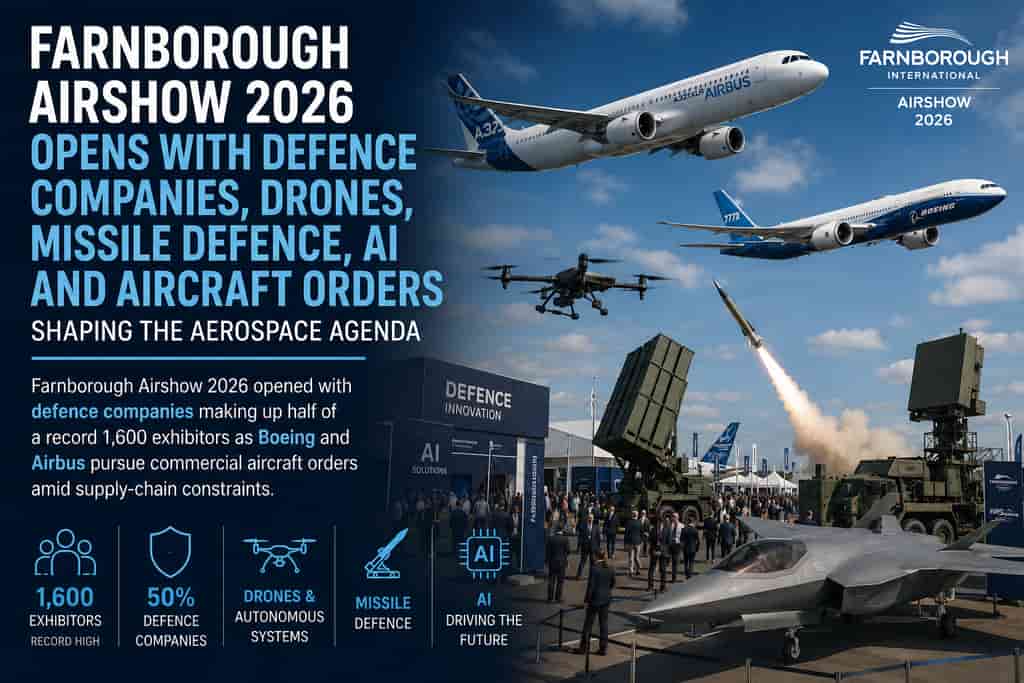 Farnborough Airshow Opens With Defence Focus and Aircraft Orders