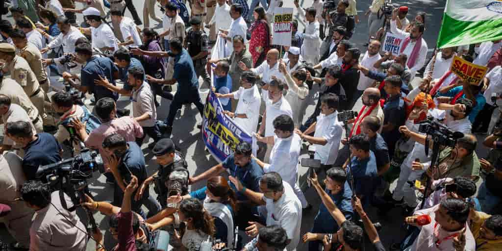 India opposition protests voter roll revision ahead of state polls