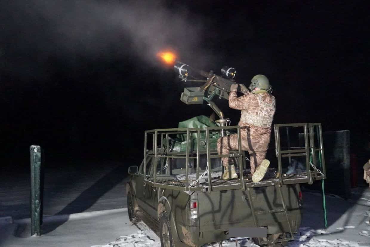 Russian ballistic missiles strike Kyiv; air defenses engaged