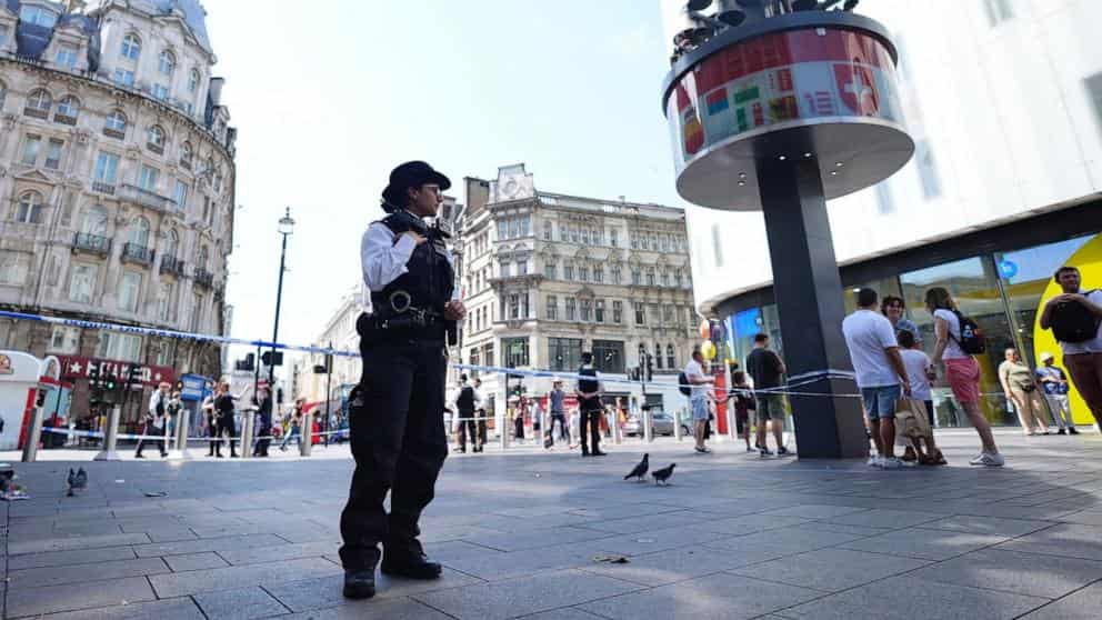 Four men stabbed in London; woman arrested