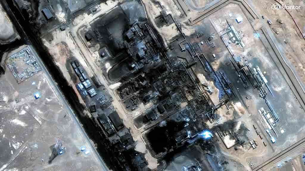 Satellite images show damage to Saudi Arabia's East-West oil pipeline after drone strike