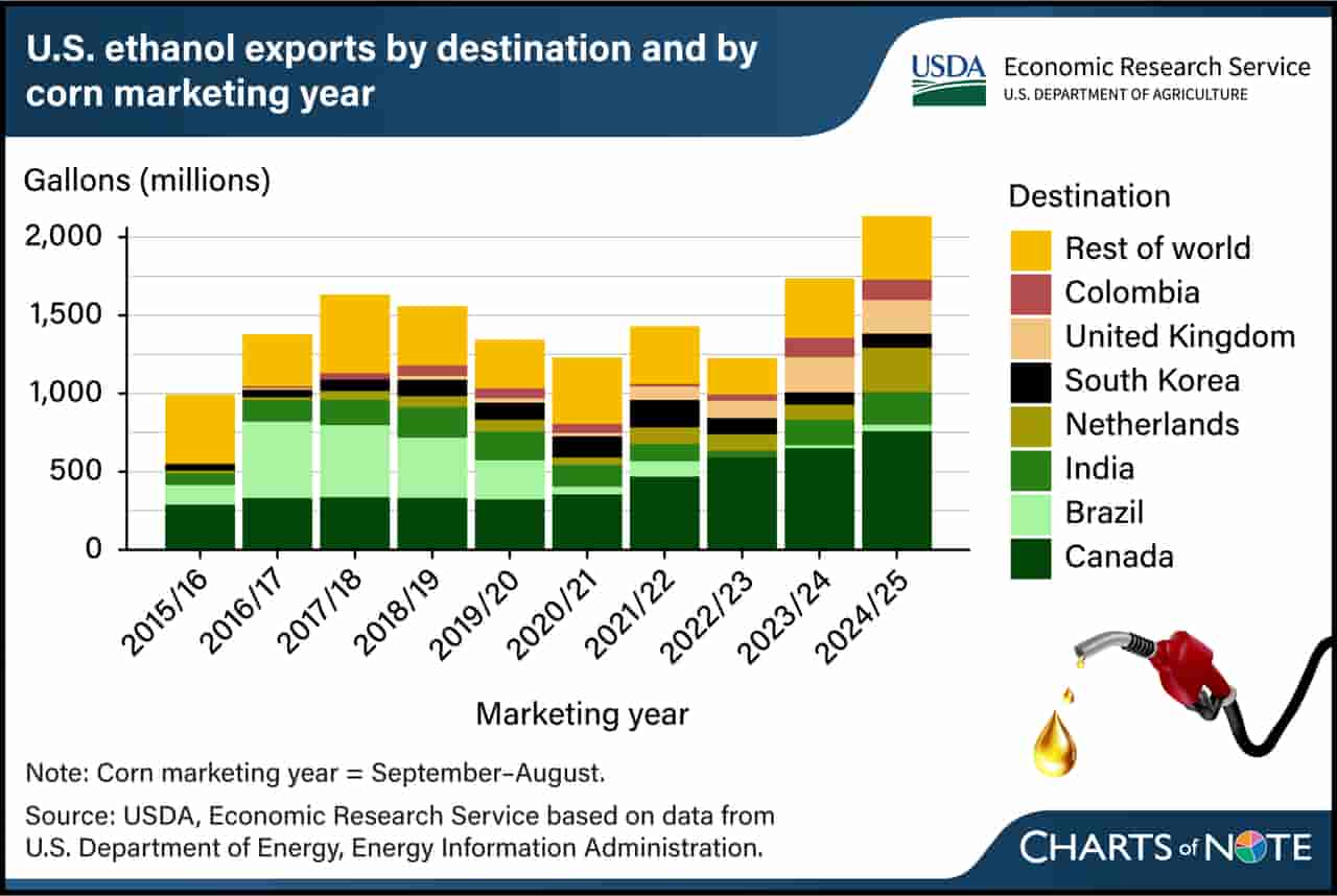 US ethanol exports hit record volumes and values