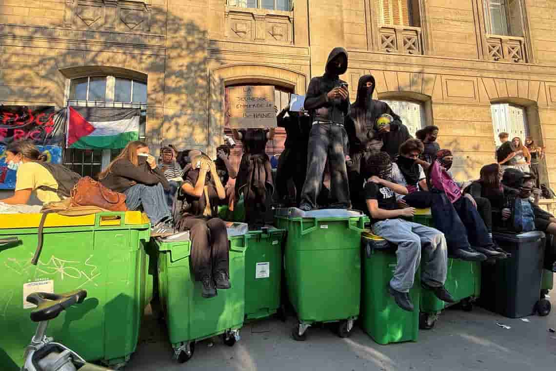 French students, workers strike over budget cuts ahead of election