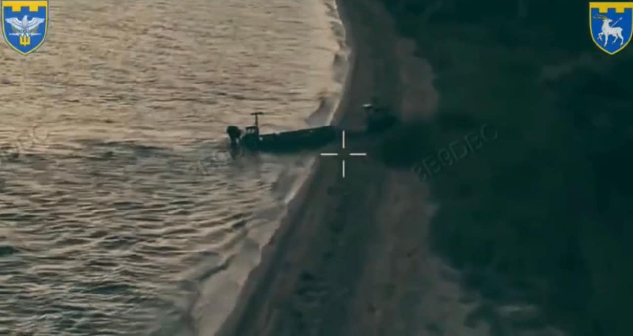Ukraine deploys sea drone to deliver ground drone for Kinburn Spit combat mission