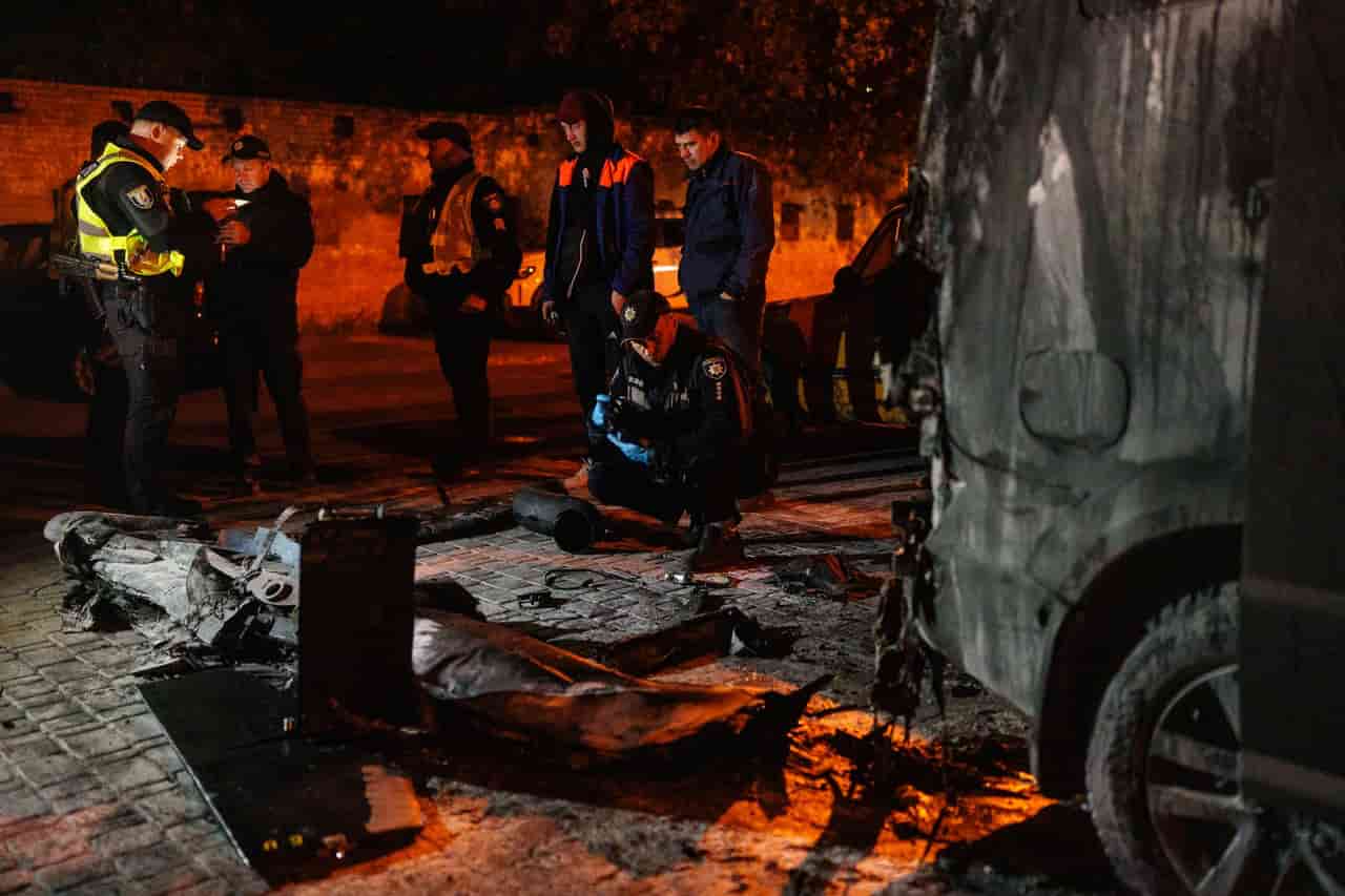 Russia attacks Kyiv with drones, debris causes fires
