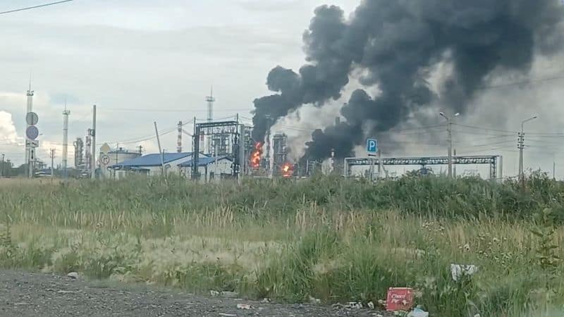 Russia's largest oil refinery halts processing after drone attack