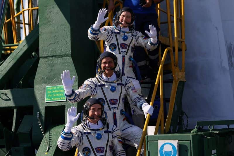 US-Russian crew blasts off for 8-month stint on the International Space Station
