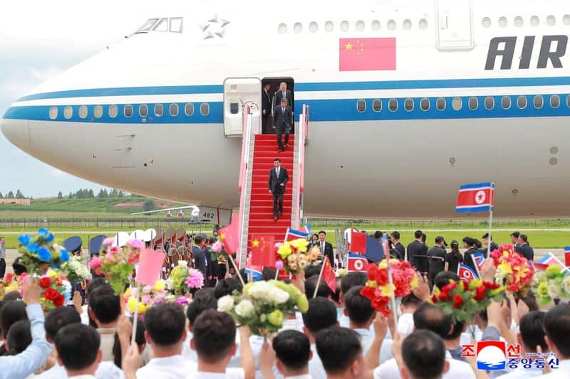 Kim Jong Un meets China's Wang Huning in Pyongyang