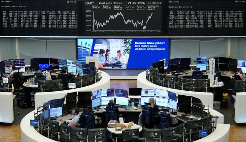 Shares, bonds gain as oil slips on Middle East de-escalation
