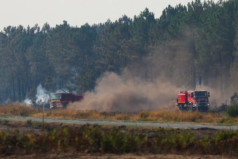 Two arrested on suspicion of arson as firefighters battle blazes near Bordeaux