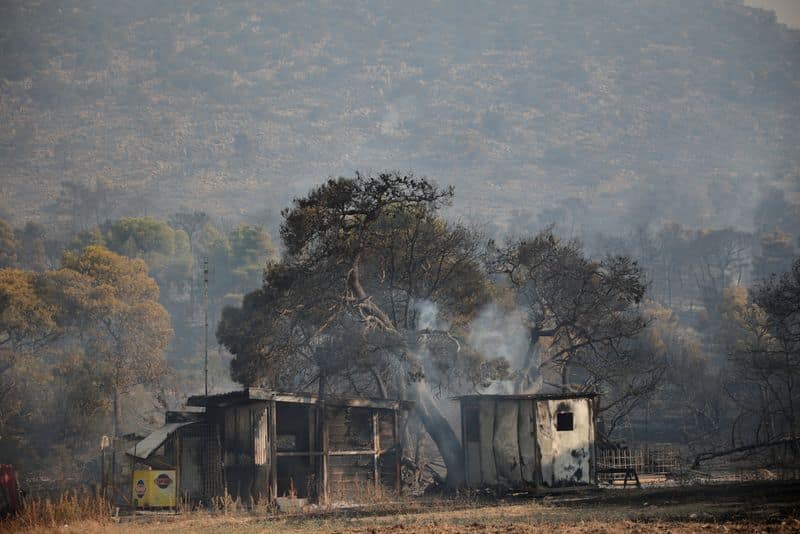 Two firefighting helicopters collide west of Athens