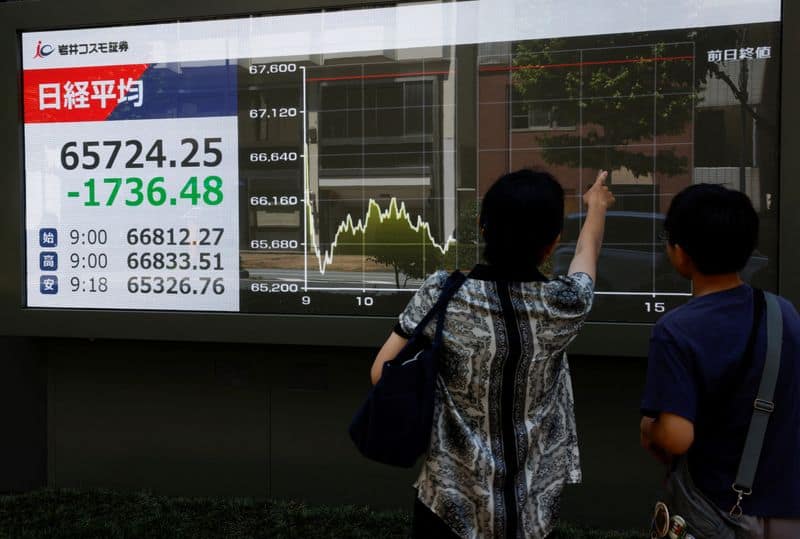 Asian shares flat, oil dips as markets await Iran sanctions and Nvidia results