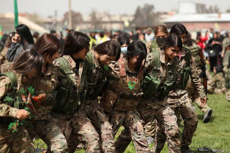Kurdish women fighters seek combat role in new Syria