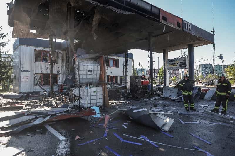 Russian drones hit Kyiv gas station, injure four