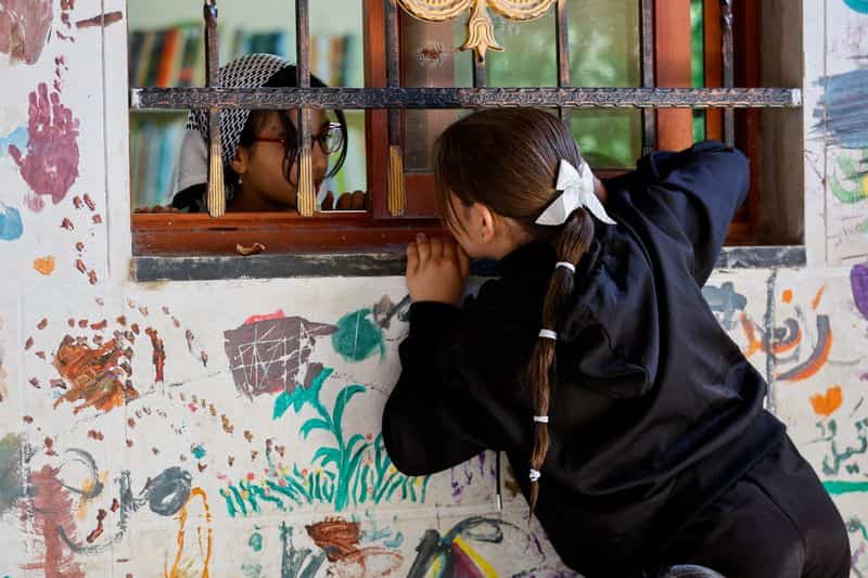 Palestinian children paint hopes for freedom beyond checkpoints