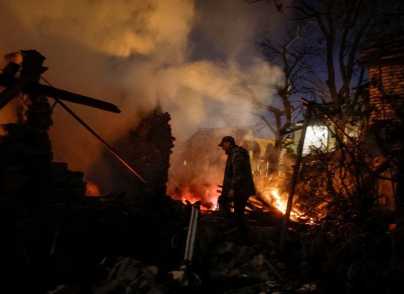 Russian air strikes injure 13 in Ukraine's Kyiv, Odesa