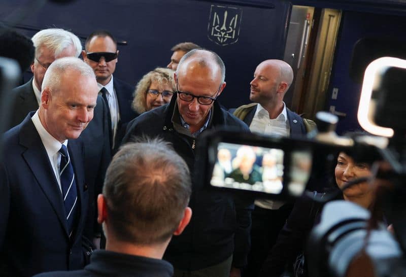 German Chancellor Merz visits Kyiv to finalize drone deal, release aid