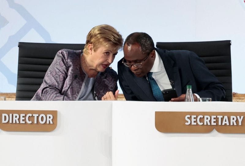 IMF chief urges global cooperation on AI, war risks; US touts economic momentum