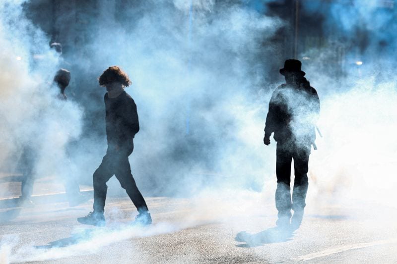 Protesters clash with police in Brussels